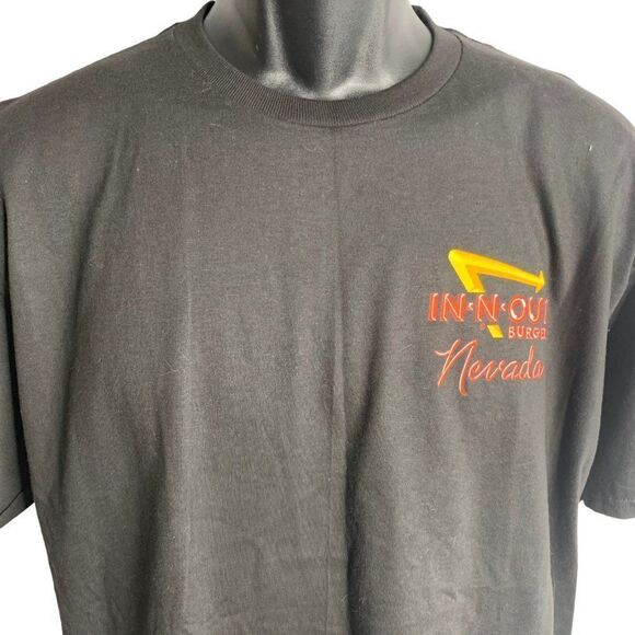 In N Out Burger Crewneck T Shirt L Black Hot Rod Graphic Short Sleeve Nevada - Picture 5 of 8